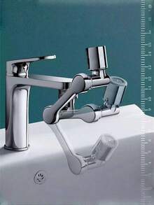 1pc 360° Rotating Faucet Aerator, Glacier Silver Adjustable Mechanical Arm Extension, Multi-Function Faucet Sprayer Head, Suitable For Kitchen And Bathroom, Essential Home Gift, Plastic Material, Suitable For Drinking Water - Multicolor - View 6