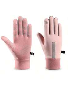 1 Pair Unisex Winter Waterproof Bicycle Gloves Outdoor Sports Skiing Running Motorcycle Touch Screen Wool Warm Anti-Slip Full-Finger Gloves - Multicolor - View 9