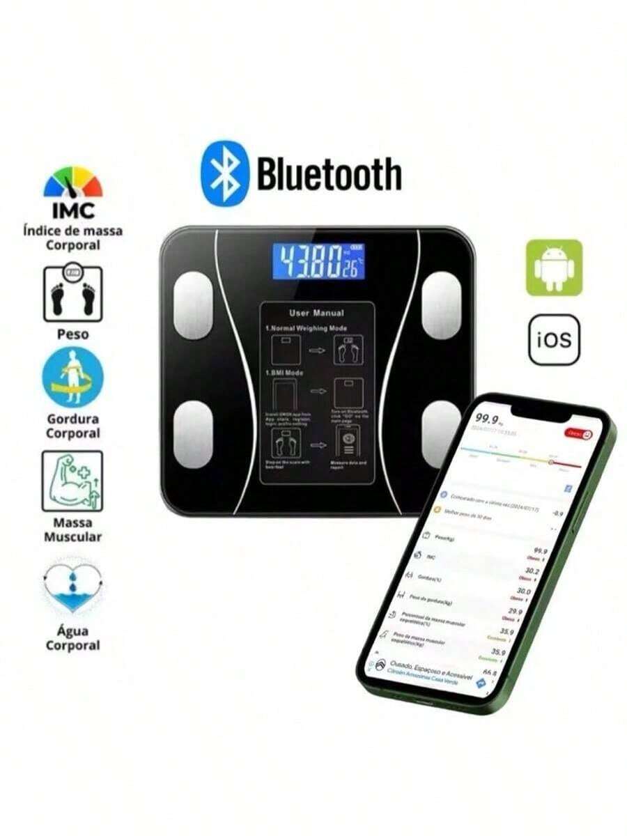 USB Bluetooth Bioimpedance Scale Body Measurement Via App Up To 140kg Weight Small Domestic Scale - LYDZC-battery-black - View 1