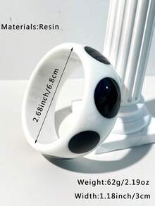 1件复古简约风格树脂手镯，时尚女士手链，适合日常佩戴和派对场合，手镯 - 多色F - 查看 12