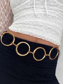 17KM 3pcs Simple Chain Waist Chain For Women, Perfect For Daily Wear And Vacation Dating - Gold - View 3