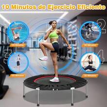 Trampolín de Fitness 101 cm (6 Patas + 36 Resortes): Adecuado para Adultos, Ideal para Sala, Dormitorio, Oficina, Gimnasio y Jardín - Negro&Rojo - Ver 4