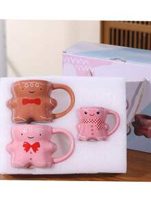 1pc 530ml Creative Simple Large Capacity Ceramic Mug, Minimalist Elegant Design Modern Style Cookie Couple Mug, Suitable For Home Use Espresso, Coffee, Water, Milk, Afternoon Tea, Office, Gift For Valentine's Day, Women's Day, Mother's Day, Friends Birthday Back To School