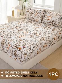 1 pieza Sábana ajustada con patrón floral de rama y hoja de árbol, protector de colchón suave y transpirable, adecuado para todos los tamaños de cama - Multicolor - Ver 3