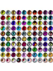 10pcs/50pcs/100pcs Cute Animal Eye 3D Crystal Nail Art Rhinestone Mixed Style Y2K Halloween Dark Acrylic Nail Decorations DIY Manicure Supplies, Random Color