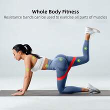 5pcs Resistance Bands Set, Fitness Elastic Loops, Yoga Starter Kit, Glute & Leg Stretch Bands, Pilates Resistance Bands - Pink - View 6