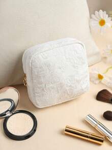 1 件蝴蝶图案多巴胺便携式卫生巾袋，紧凑型女性卫生用品架，奶油色迷你女孩包，圣诞节、新年优雅节日礼物