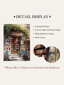 1 Piece Botanical Art Posters Library Hanging Picture Wall Print Vintage Wall Arts Book Lovers Gift Indoor Decoration Home Wall Decor No Frame