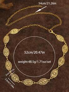 17KM 1pc Simple Fashion Multi-Layer Tassel Faux Pearl Retro Bohemian Waist Chain, Suitable For Women, Couples, Vacation, Date, Daily Casual, Party, Wedding Dress, Christmas Gift - Yellow Gold - View 4