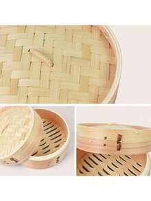 WISH SUN 杉せいろ 2段せいろと23.5cm鍋セット 19cm 21cm 24cm 中華せいろ 鍋セット 鍋付き 蒸篭紙 竹 セイロ 蒸し 蒸篭 蒸し器 点心 小籠包 肉まん しゅうまい 蒸し料理 健康料理 温野菜 容量 食器 お祝い プレゼント - 蒸篭と23.5cm鍋セット - チェックする 6
