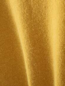 Suéter de cuello redondo de unicolor y manga corta, talla grande, para otoño/invierno