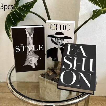 3 件北欧风格仿书，可折叠装饰书，书架、书桌、咖啡厅、摄影道具的家居装饰