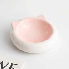 Tazón de cerámica con orejas de gato lindo, tazón de mascotas colorido, tazón de comida universal para gatos y perros, tazón antiderrame para comida de gato, utensilios de comida para mascotas