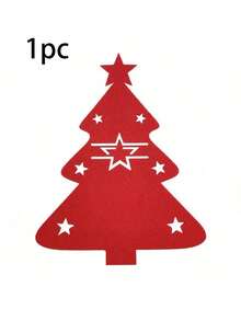 1/5/10件套圣诞毛毡餐具套装，树形图案，含餐具袋、餐垫、杯垫，实用美观，适合家庭和餐厅使用，可用于场景装饰、节日装饰、房间装饰、家居装饰、办公室装饰、主题派对装饰、圣诞节装饰，圣诞刀叉套装，冬季圣诞装饰 - 彩色 - 查看 12