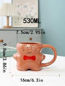 1pc 530ml Creative Simple Large Capacity Ceramic Mug, Minimalist Elegant Design Modern Style Cookie Couple Mug, Suitable For Home Use Espresso, Coffee, Water, Milk, Afternoon Tea, Office, Gift For Valentine's Day, Women's Day, Mother's Day, Friends Birthday Back To School