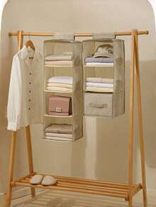 1 件 1/3/4/5/ 层可折叠衣物收纳挂袋,带坚固手柄,衣物收纳篮,毯子,被子,节省空间的衣柜整理器,卧室,家庭,宿舍连衣裙裤子鞋子牛仔裤靴子裙子卧室,整理器,家庭收纳,女式白色 T 恤,女式黑色裤子,女士冬装,连衣裙, - 卡其色 - 查看 8