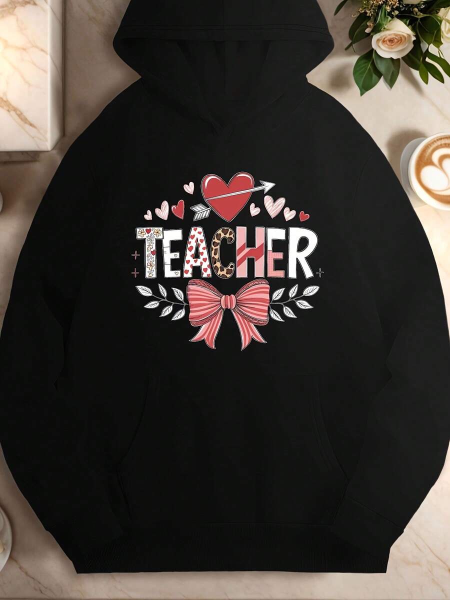 Teediy Hearts Charming And Whimsical Illustration Women'S Casual Hoodies - Đen 26 - Xem 1