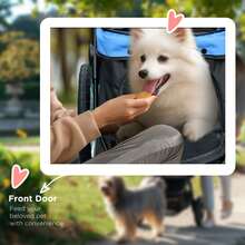 PawHut 3 Wheel Pet Stroller, For Medium Small Dogs, Foldable Cat Pram - Blue - Blue - View 8