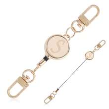 1pc Fashion Gold Letter Retractable Hook Buckle, Multifunctional Retractable Lanyard, Backpack Luggage Connector, Bag Pendant, Keychain, Simple And Practical, Suitable For Daily Use, For Hanging Card Holder, Key Holder, Bag Pendant, Business Trip, Vacation, Summer Holiday, Personalized Gift With Initial Letter