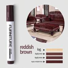 1pc Wood Grain 12-Piece Touch Up Markers, Repair Pens For Restoring Scratches & Chips On Hardwood Composite Flooring, Waterproof & Smudge-Proof Filler Pen, Scratch Repair Marker