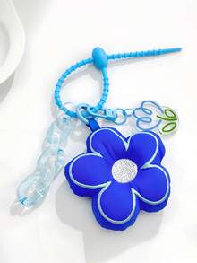1件精致刺绣布艺花卉钥匙扣吊坠，可爱双色花朵钥匙圈挂饰，非常适合女孩、朋友和女性，可作为汽车配饰、包包挂饰、学院风、哥特风、Y2K风、万圣节配饰、教师节、圣诞节礼物创意、包包配饰、带证件夹的挂绳、汽车配饰、包包挂饰、汽车配饰、姐妹装。