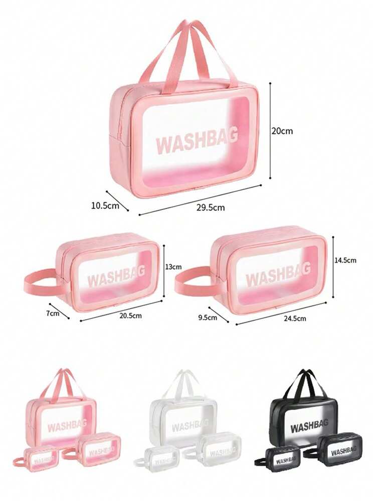 3件套大容量化妆包，拉链收纳袋，化妆包，化妆盒，PU皮防水化妆包，洗漱包，手提包，收纳袋，网袋，化妆包，护肤包，化妆包包装盒，旅行必备，旅行包，PU皮包，通勤单肩包，秋冬托特包，纯色水桶包，学生单肩斜挎包，休闲优雅手提包，可爱百搭户外包，腋下包，简约时尚单肩水桶包，适合工作通勤。 - 彩色 - 查看 7