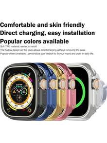 1-Pack Compatible With Apple Watch Series 10 46mm Case, [HD] Ultra-Thin Tempered Glass Screen Protector, All-Around Hard PC Glossy Cover - Clear - View 8