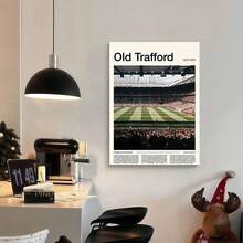 Framed 1pc Old Trafford Stadium Canvas Print Poster - Vibrant Match Day Scene Wall Art,  2D Flat Artwork For Home, Bedroom, Living Room, Dorm Decor - Perfect Gift For Football Fans, Classic Charm Artwork, 2D Flat, Perfect For Room Decor - 已裝框(已裝框) - 查看 4