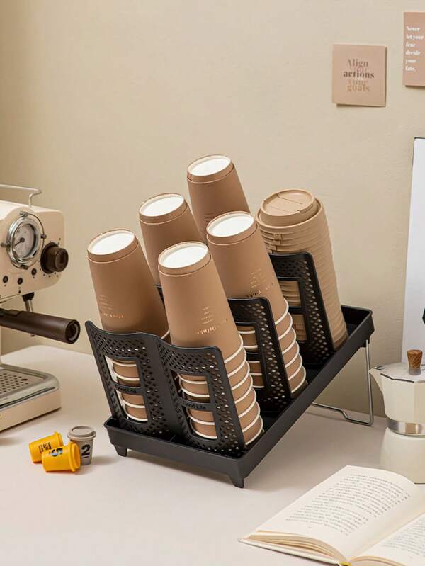 1 قطعة قسام متعدد الوظائف، حامل أكواب القهوة والشاي، رف تخزين البار، حامل أكواب الورق الأحادية الاستخدام