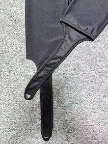 Quần legging bó sát co giãn sáng bóng gợi cảm dành cho nữ, Quần thể thao & đi làm thời trang 3/4, Xuân/Thu - màu đen - Xem 9