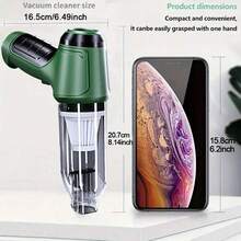 3-In-1 Cordless Vacuum Cleaner - Powerful Suction, Air Extraction And Blowing Function - Equipped With Long-Lasting Lithium Battery, Foam Filter And Accessory Kit, Suitable For Car And Home Cleaning - Green - View 7