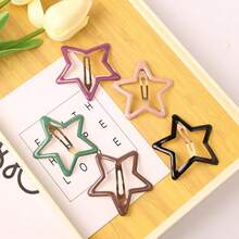 Pentagram Hairpin Collection Cute Side Clip BB Clip Dopamine Simple Drip Star Hairpin, Random Color