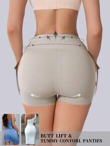 Tummy Control Panties Seamless High Waist Shaping Panties Slimming Waist Trainer Body Shaper Shapewear For Women Underwear Women's Underwear Sheath Flat Belly Woman Lingerie Briefs Butt Lifter - Apricot - View 6