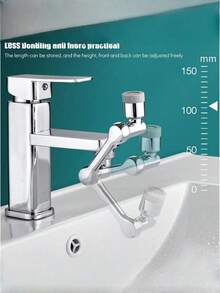 1 件通用水龙头延长器 1080° 旋转、防溅罩、起泡喷嘴、机械臂，适用于厨房和浴室，耐用性更长（1080° 双模式） - 彩色 - 查看 8