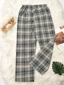 Nowe męskie spodnie w kratę z elastyczną talią i luźnymi spodniami do chodzenia