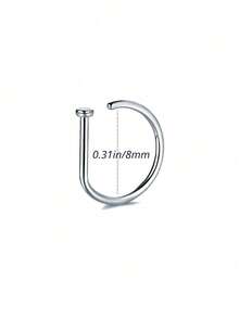 1pc Women Men Fake Piercing Nose Ring Fashion 14K Gold D-Shaped Punk Hip Hop Nose Ring Non-Piercing Thin Metal Single-Sided Nose Clip Stainless Steel Piercing Septum For Teenagers Body Jewelry Suitable For Men And Women Daily Wear, Party, Vacation, Beach Swimwear, Sunbathing, Bar, Dance, Party, Valentine's Day, Halloween, Christmas,