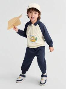 Balabala 儿童两件套 2025 秋季新款可爱幼儿园服装 - 深藍 - 查看 1