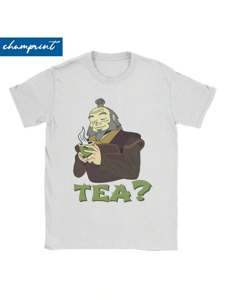 Fashion Avatars The Last Airbender Iroh T-Shirt Men Women's Pure Cotton T Shirts Make Tea Not War Tee Shirt Printed Clothes - White - View 1