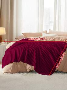 1pc Flannel Blanket - Soft & Rustic Striped Blanket, Luxurious Style, Easy Care, Lightweight & Versatile, Available In Multiple Colors & Sizes, Suitable For Winter, All Season Use, Multipurpose As Sofa/Bed Throw, Party Decor, Machine Washable, 280gsm