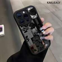 Funda de teléfono a prueba de golpes, diseño elegante de rosa negra para iPhone 16 Pro Max, compatible con los modelos 16, 15 Pro, 14 Plus, 13, 12 Pro, 11 Pro Max, X y XS Max. Esta funda de TPU ofrece protección contra caídas y suciedad. Funda de Teléfono Ligera, Ajustada y Resistente a Impactos - 1 pieza - Ver 8