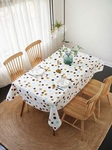 Obrus z tworzywa sztucznego PVC z prostym, okrągłym wzorem graficznym do dekoracji blatu. Nadaje się do dekoracji na zewnątrz, do salonu, kuchni, na festiwale i imprezy.