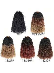 10/14 英寸 Yanky Twist 钩针编织辫子头发 1/9 包预扭钩针激情扭发，末端卷曲，小卷曲扭发钩针编织头发，适用于塞内加尔扭发辫子