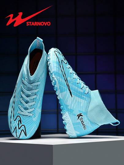 STARNOVO 男女通用足球鞋，迷彩大底，时尚运动，弹性鞋领，穿着舒适，专业足球鞋，适合训练和比赛（注：迷彩大底图案随机）。本商品为标准尺码，脚窄建议选择小一码，脚宽建议选择大一码。