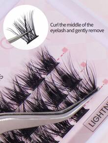 MAGEFY 24/36/66/80 piezas Pestañas de gato con rizo CC, pestañas cruzadas de zorro de estilo de dibujos animados extra largas, pinza para cejas, cabello de hada puntiagudo de dibujos animados, grupos de pestañas de zorro, pestañas de ojo de gato, extensión de pestañas naturales gruesas individuales, incluye cepillo de cejas - C - Ver 11