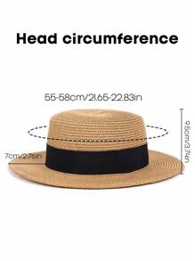 1 件女士双色波西米亚风草帽，适合户外旅行情人节