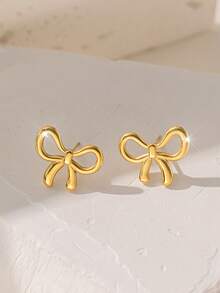 4pcs Elegant Bow Knot Jewelry Sets Women Fashion Gold Plated Earrings Necklace Bracelet Sets Birthday Party Vacation Accessories Gift For Girlfriend Lovers