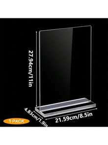 1PC/2PCS Acrylic Sign Holder Clear Table Menu Display Stand Standing Double Sided Clear Acrylic Sign Office Store Restaurant Meeting