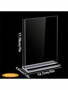 1PC/2PCS Acrylic Sign Holder Clear Table Menu Display Stand Standing Double Sided Clear Acrylic Sign Office Store Restaurant Meeting