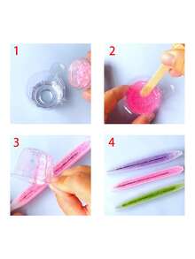 Kawaii Creative DIY Epoxy Resin Casting Mold Pen Shaped Ruler And Angular Gauge Shaped Resin Mold, Including Ruler And Angular Gauge DIY Epoxy Resin Casting Mold Process, DIY Resin Craft Production Kit - Used For Ballpoint Pens, Silicone Pen Molds, Red, Black And Blue Ballpoint Pen Cores, DIY Resin Casting Molds, Pen And Ruler Protractor Production