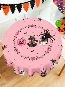 1 pièce Nappe ronde décorative rose pour Halloween, nappe en polyester avec motif de citrouille fantôme et chat noir, décoration de table pour fête d'Halloween, Trick or Treat, fantôme BOO, décoration de célébration d'Halloween, nappe rose pour fête, décoration de fête pour dames, décoration de table de salle à manger pour Halloween, décoration de cuisine et salle à manger, décoration d'intérieur, nappe de haute qualité et durable, petit cadeau d'Halloween, petit cadeau de fête - Halloween Rose BOO - Voir 9